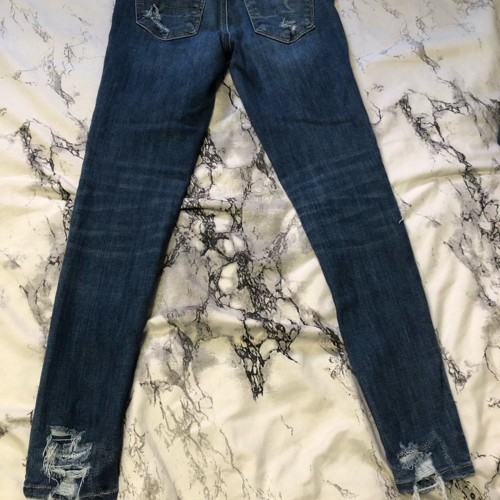 Distressed stretch denim